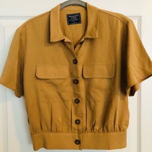 Abercrombie & Fitch NWOT Tan Brown buttonup blouse